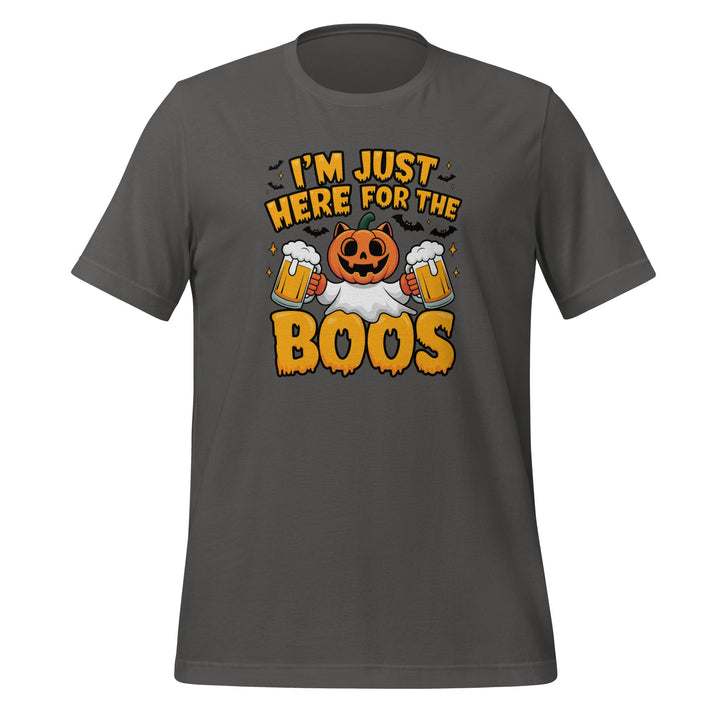 I Just Here for BOO Premium Cotton Unisex Halloween T-shirt - Asphalt / S - ArtyKoala