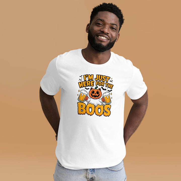 I Just Here for BOO Premium Cotton Unisex Halloween T-shirt - ArtyKoala