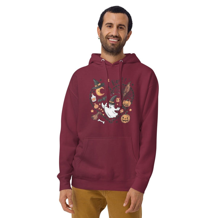 I Love BOO Halloween Graphic Hoodie - Black - S - ArtyKoala