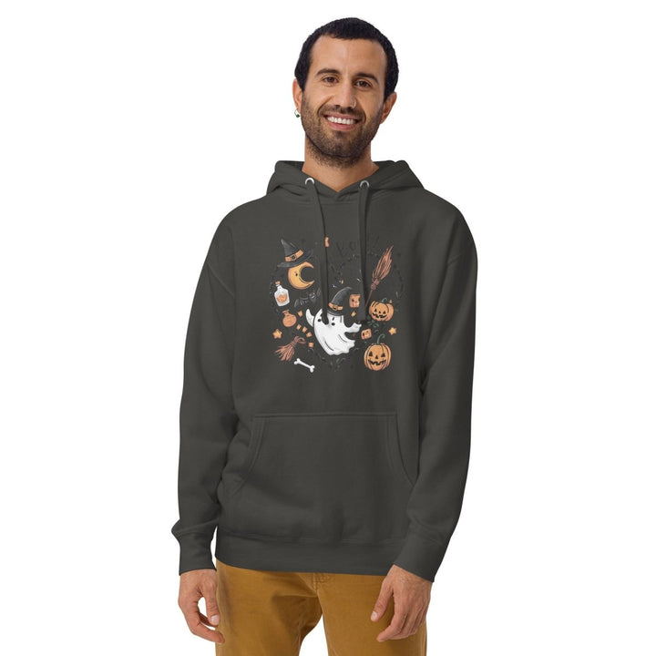 I Love BOO Halloween Graphic Hoodie - Black - S - ArtyKoala