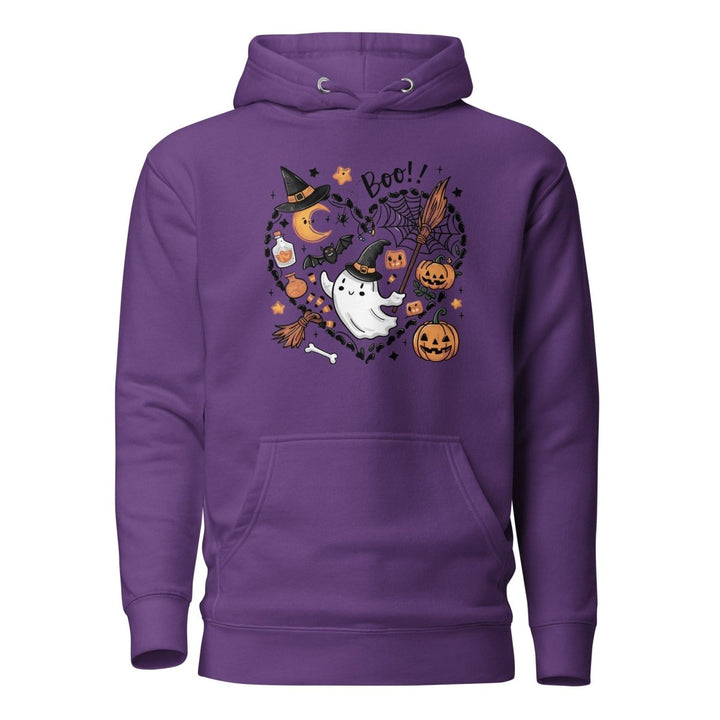 I Love BOO Halloween Graphic Hoodie - Black - S - ArtyKoala