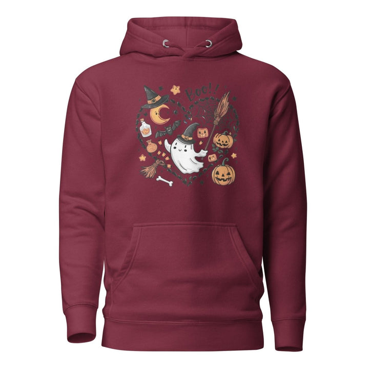 I Love BOO Halloween Graphic Hoodie - Black - S - ArtyKoala