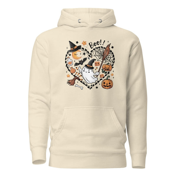 I Love BOO Halloween Graphic Hoodie - Black - S - ArtyKoala