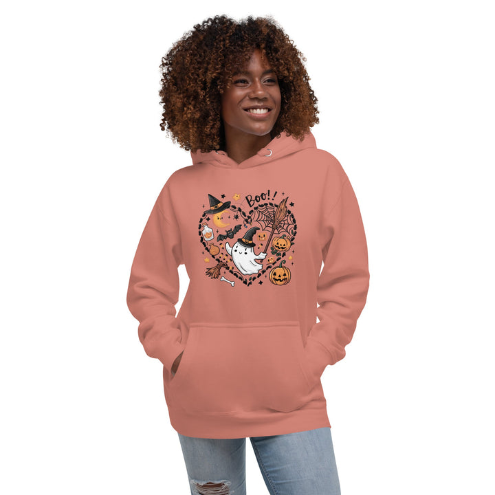 I Love BOO Halloween Unisex Premium Hoodie - Dusty Rose / S - ArtyKoala