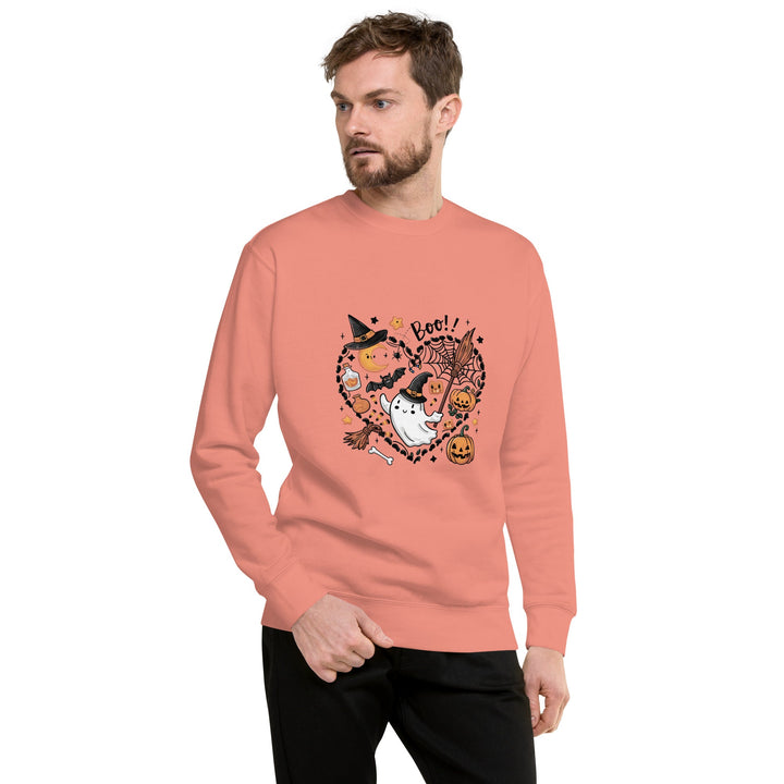 I Love BOO Halloween Unisex Premium Sweatshirt - Dusty Rose / S - ArtyKoala