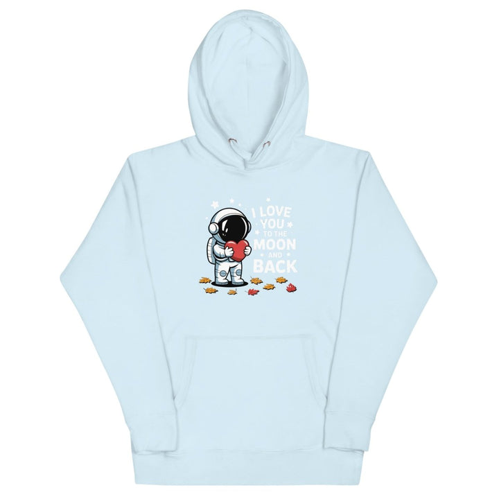 I Love You Astronaut Graphic Hoodie - Sky Blue - S - ArtyKoala