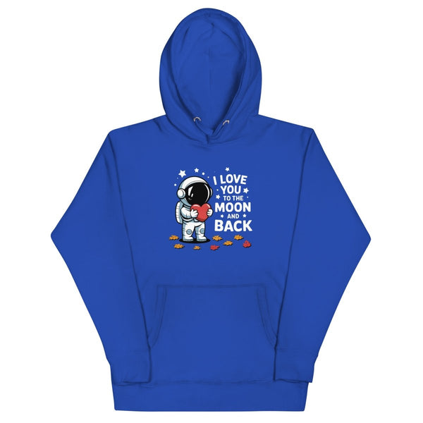 I Love You Astronaut Graphic Hoodie - Team Royal - S - ArtyKoala