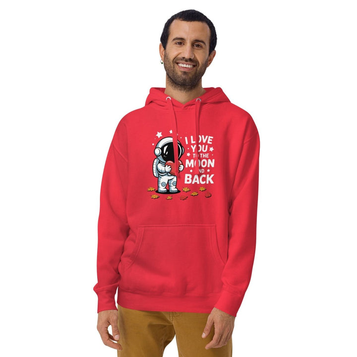 I Love You Astronaut Graphic Hoodie - White - S - ArtyKoala