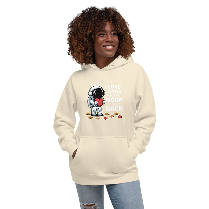 I Love You Astronaut Graphic Hoodie - White - S - ArtyKoala