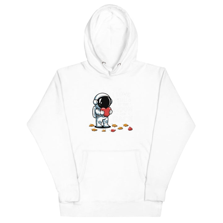 I Love You Astronaut Graphic Hoodie - White - S - ArtyKoala