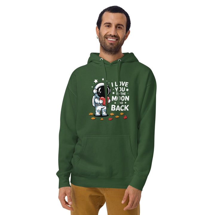 I Love You Astronaut Graphic Hoodie - White - S - ArtyKoala