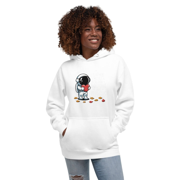 I Love You Astronaut Graphic Hoodie - White - S - ArtyKoala