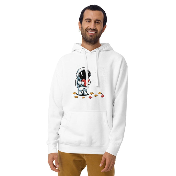 I Love You Astronaut Graphic Hoodie - White - S - ArtyKoala