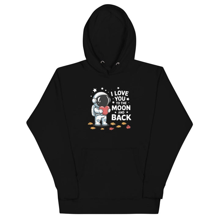 I Love You Astronaut Graphic Hoodie - Black - S - ArtyKoala