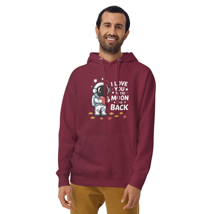 I Love You Astronaut Graphic Hoodie - White - S - ArtyKoala