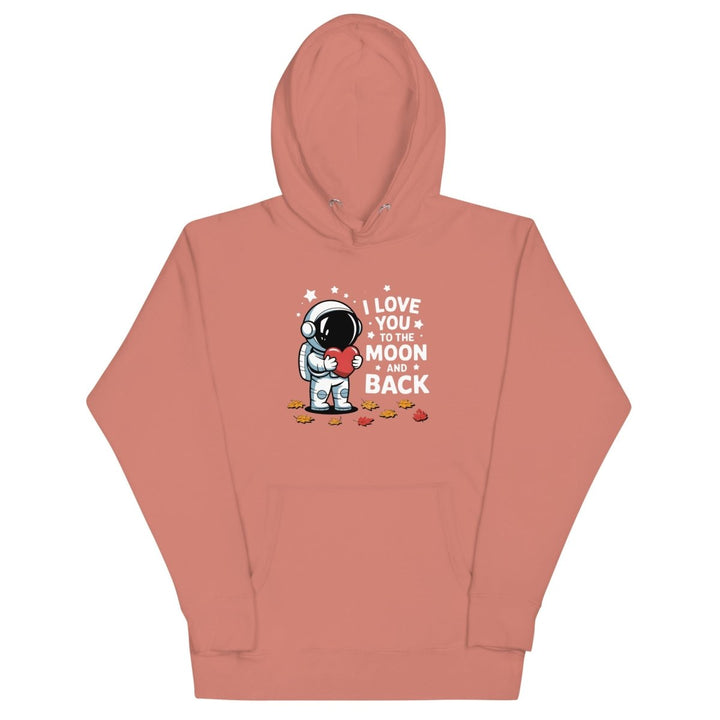 I Love You Astronaut Graphic Hoodie - Dusty Rose - S - ArtyKoala