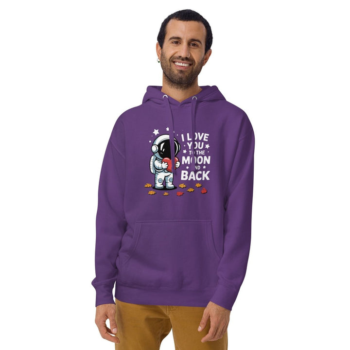 I Love You Astronaut Graphic Hoodie - White - S - ArtyKoala