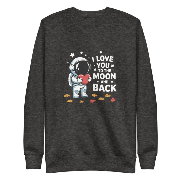 I Love You Astronaut Graphic Sweatshirt - Charcoal Heather - S - ArtyKoala