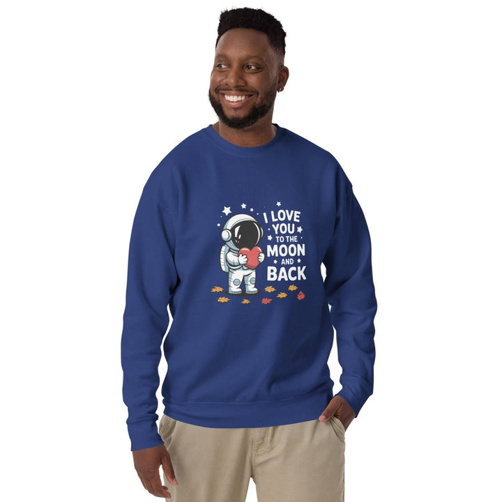 I Love You Astronaut Graphic Sweatshirt - Team Royal - S - ArtyKoala