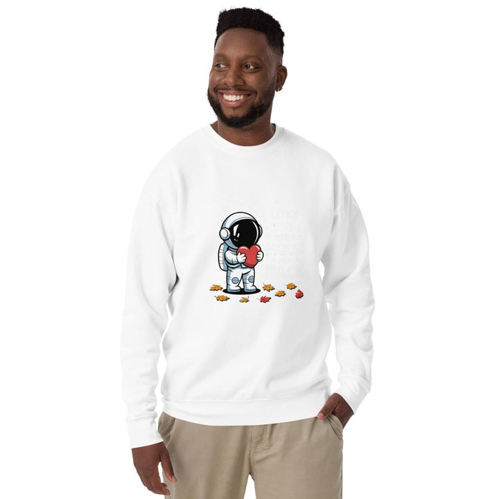 I Love You Astronaut Graphic Sweatshirt - White - S - ArtyKoala