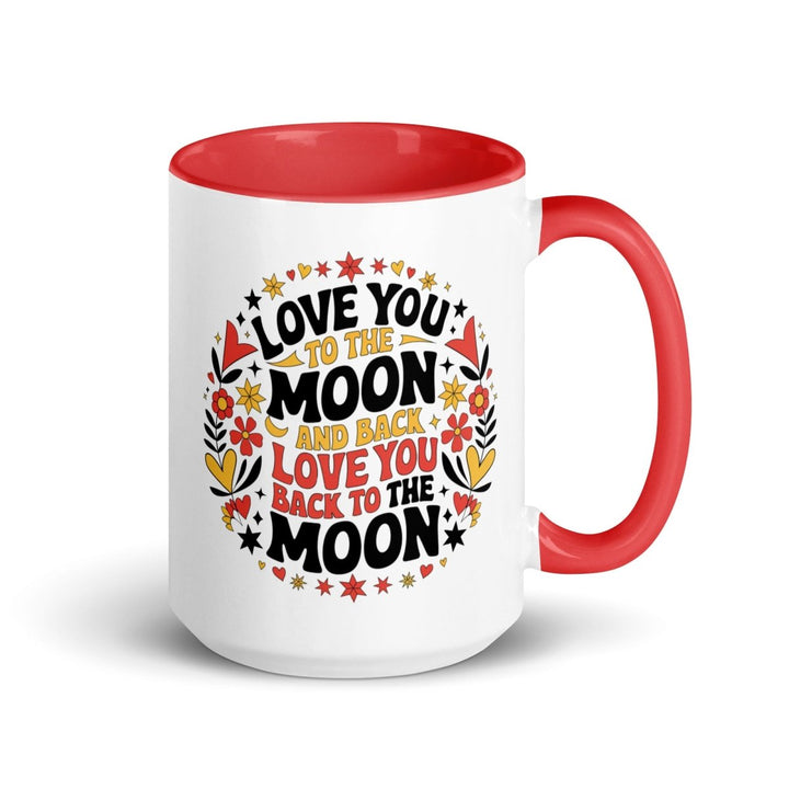 I Love You Back Colorful Print Mug - Red - 15 oz - ArtyKoala