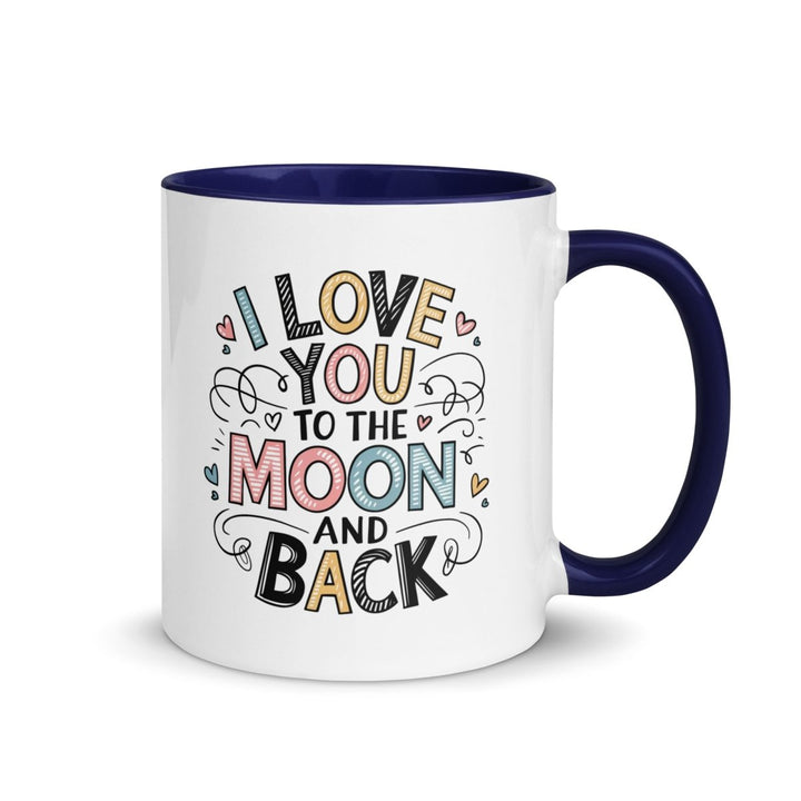 I Love You Typography Colorful Print Mug - Dark Blue - 11 oz - ArtyKoala