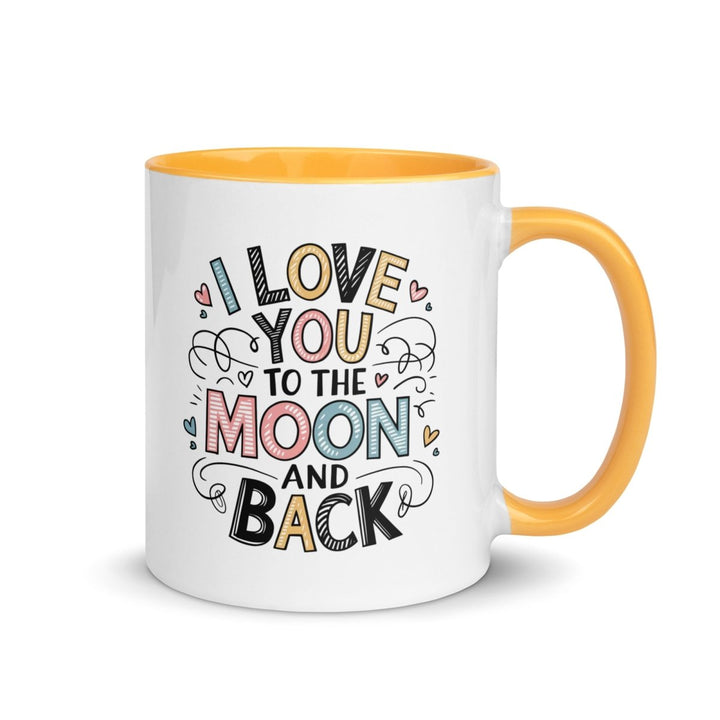 I Love You Typography Colorful Print Mug - Golden Yellow - 11 oz - ArtyKoala
