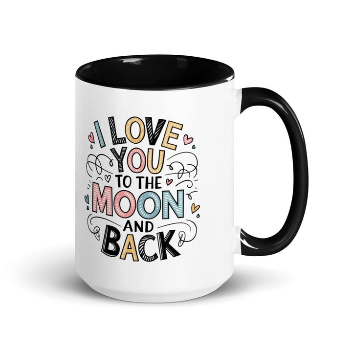 I Love You Typography Colorful Print Mug - Black - 15 oz - ArtyKoala