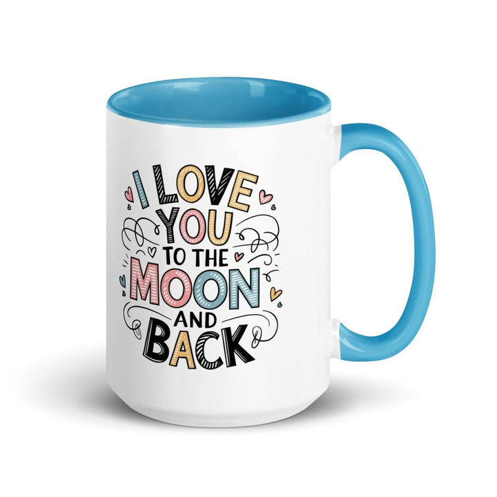 I Love You Typography Colorful Print Mug - Blue - 15 oz - ArtyKoala