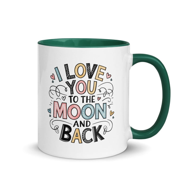 I Love You Typography Colorful Print Mug - Dark green - 11 oz - ArtyKoala