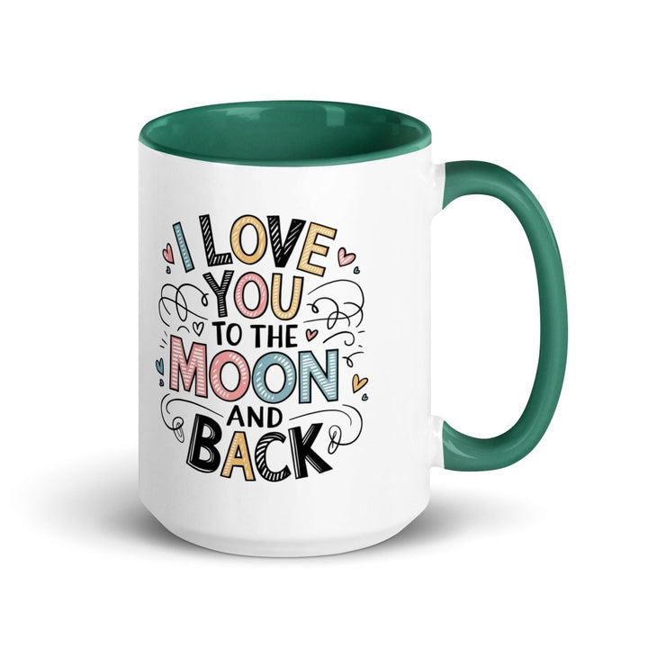 I Love You Typography Colorful Print Mug - Dark green - 15 oz - ArtyKoala