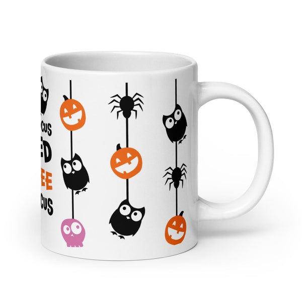 I Need Coffee to Focus White glossy mug - 20 oz - ArtyKoala