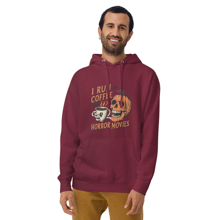 I Run on Coffee an Horror Movie Graphic Hoodie - Black - S - ArtyKoala