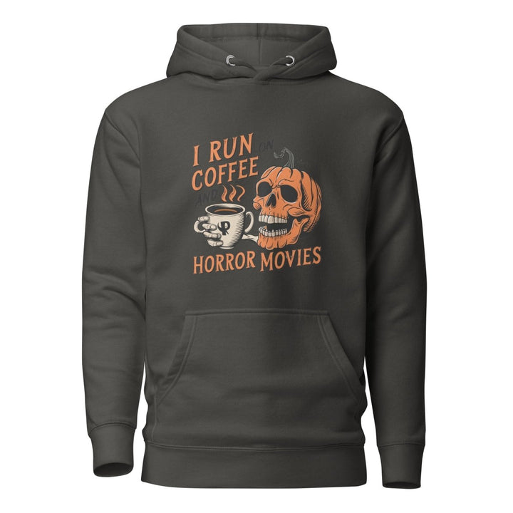 I Run on Coffee an Horror Movie Graphic Hoodie - Purple - S - ArtyKoala