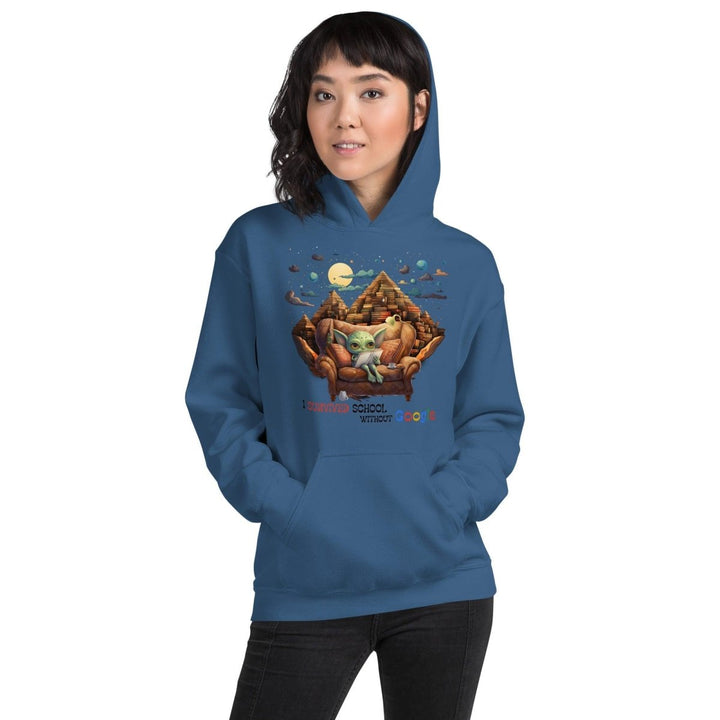 I Survived School Without Google Graphic Hoodie - Light Pink - S - ArtyKoala