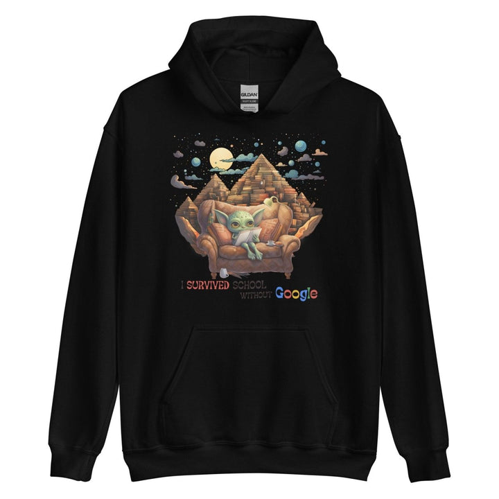 I Survived School Without Google Graphic Hoodie - Black - S - ArtyKoala