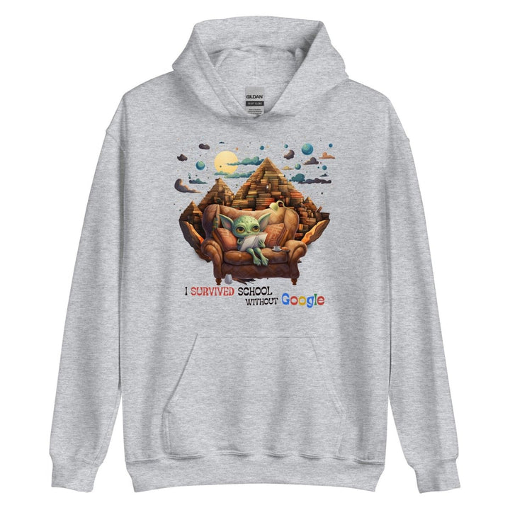 I Survived School Without Google Graphic Hoodie - Sport Grey - S - ArtyKoala