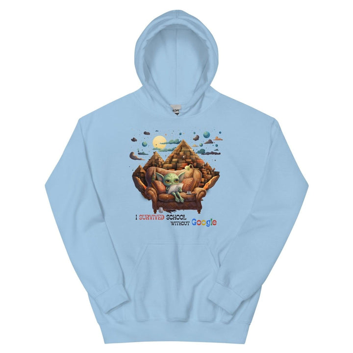 I Survived School Without Google Graphic Hoodie - Light Blue - S - ArtyKoala