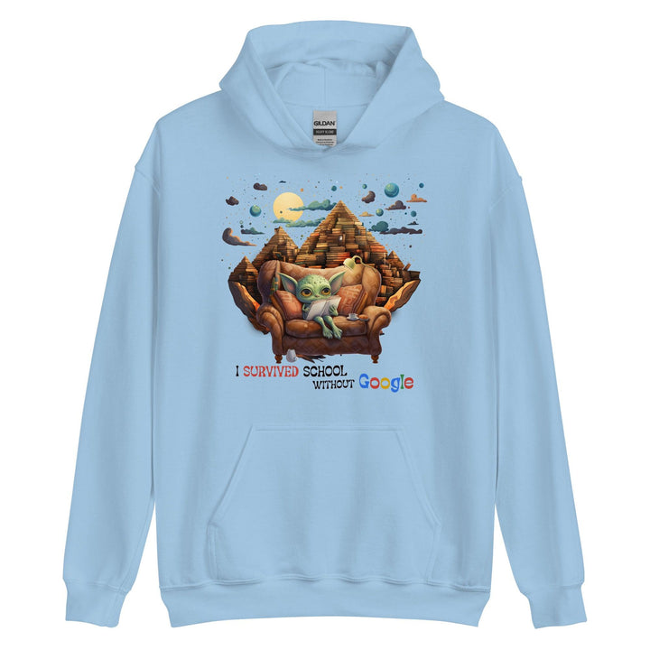 I Survived School Without Google Man Hoodie - Light Blue / S - ArtyKoala