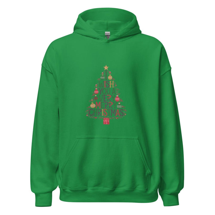 I Wish You Mery Christmas Graphic Hoodie - Irish Green - S - ArtyKoala