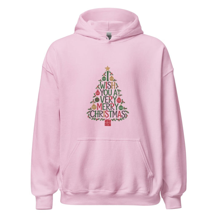 I Wish You Mery Christmas Graphic Hoodie - Light Pink - S - ArtyKoala
