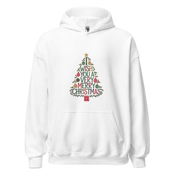 I Wish You Mery Christmas Graphic Hoodie - White - S - ArtyKoala