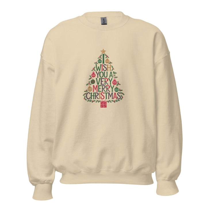 I Wish You Mery Christmas Graphic Sweatshirt - Sand - S - ArtyKoala