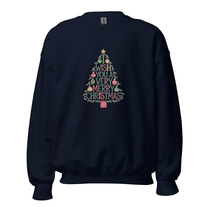 I Wish You Mery Christmas Graphic Sweatshirt - Navy - S - ArtyKoala
