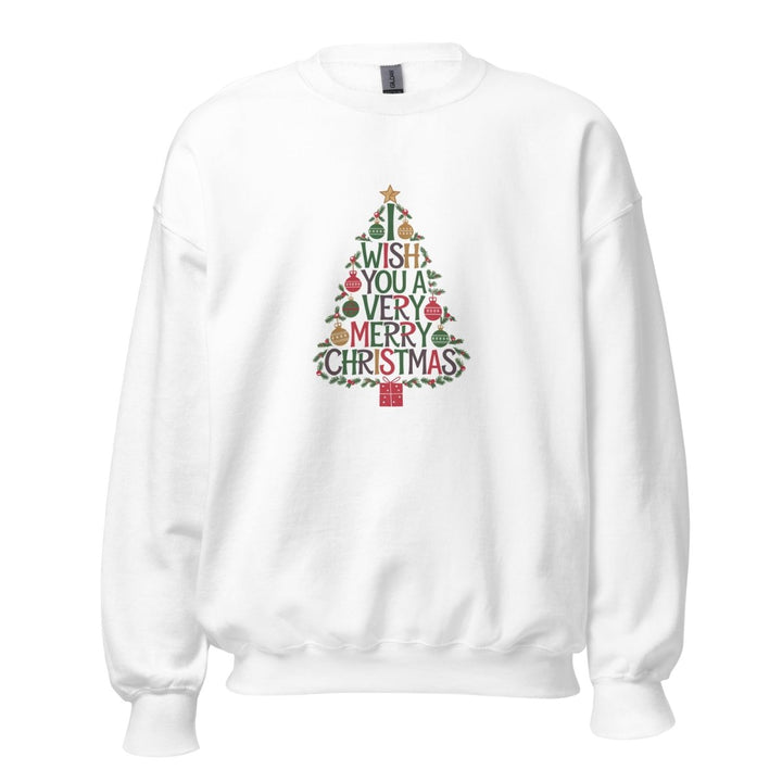 I Wish You Mery Christmas Graphic Sweatshirt - White - S - ArtyKoala