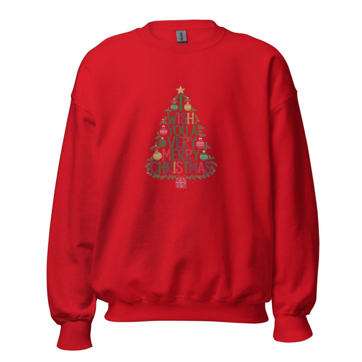 I Wish You Mery Christmas Graphic Sweatshirt - Red - S - ArtyKoala