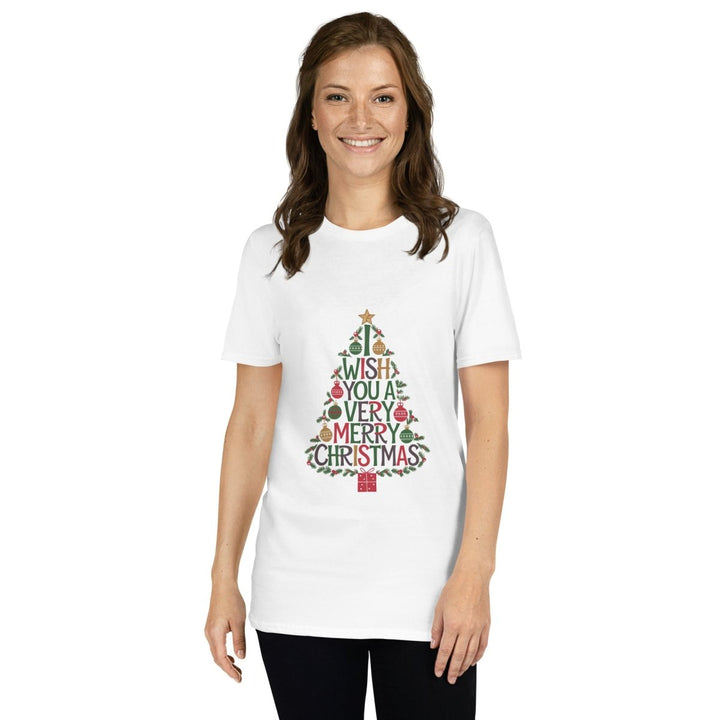 I Wish You Mery Christmas Graphic Tee - White - S - ArtyKoala
