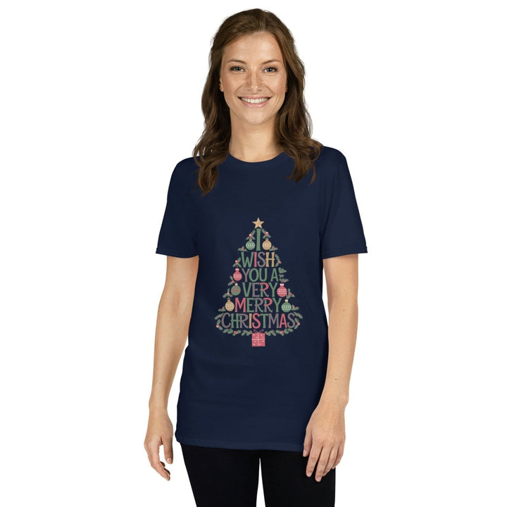I Wish You Mery Christmas Graphic Tee - Navy - S - ArtyKoala