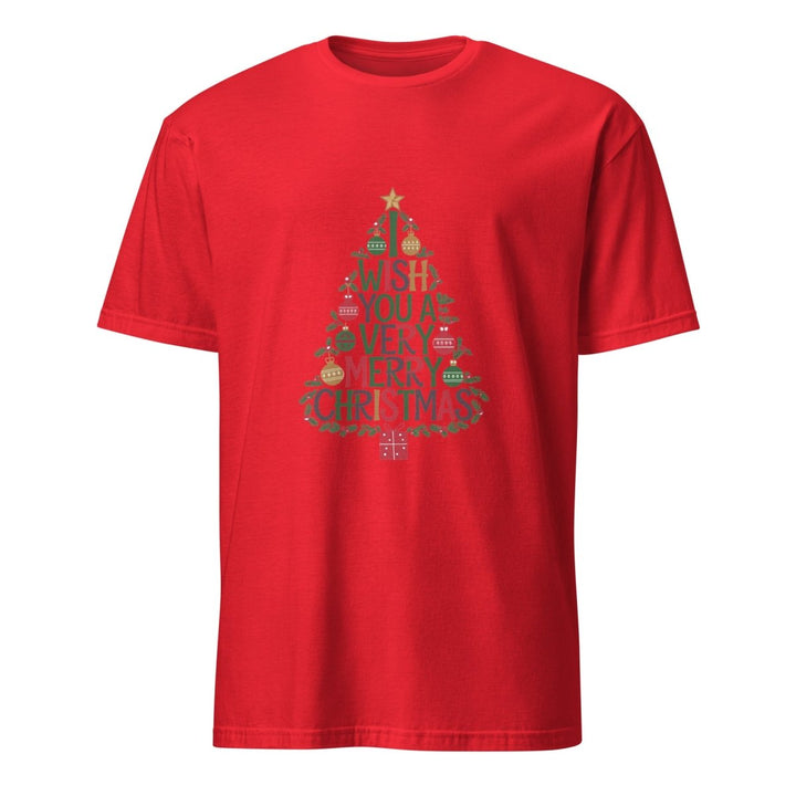 I Wish You Mery Christmas Graphic Tee - Red - S - ArtyKoala