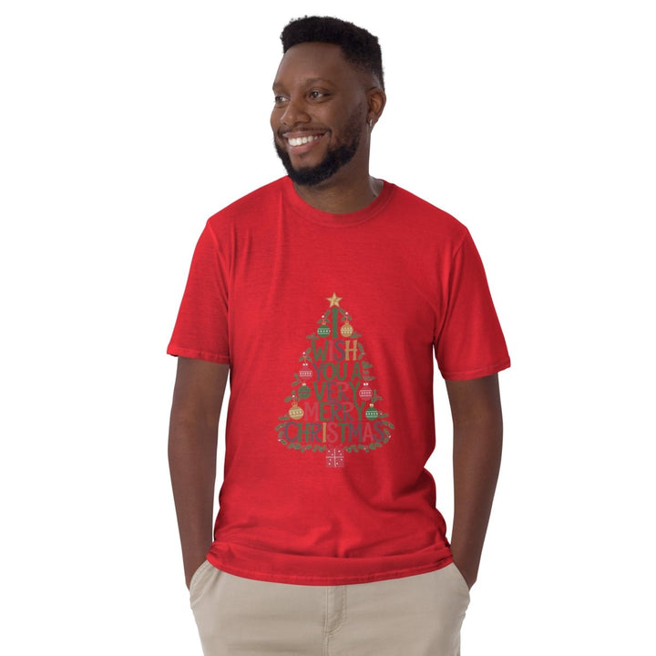 I Wish You Mery Christmas Graphic Tee - Light Blue - S - ArtyKoala